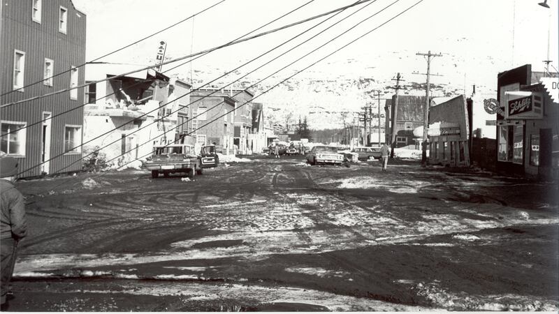 Valdez shortly after the 1964 earthquake, tsunami