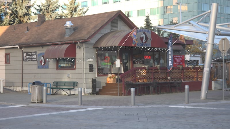 Dark Horse Coffee in downtown Anchorage served everyone for free last week