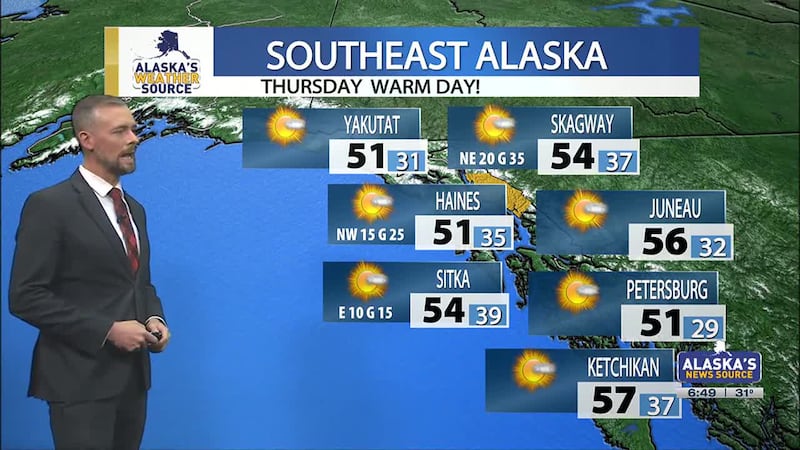 Light snow for the Interior, with quiet weather across much of Alaska