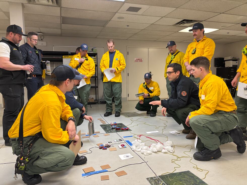 Anchorage Fire Department participates in its annual wildfire refresher training in its 'Tiny...