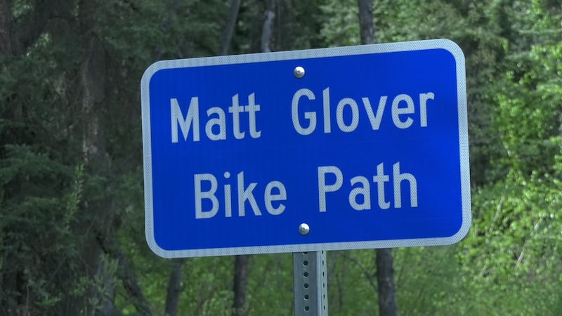 Matt Glover Bikepath sign near Fort Wainwright