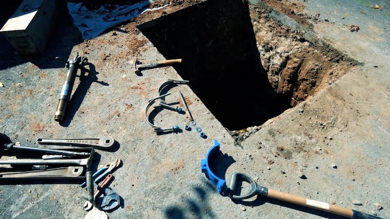 Test pits are used to help water systems identify if there are lead pipes present.