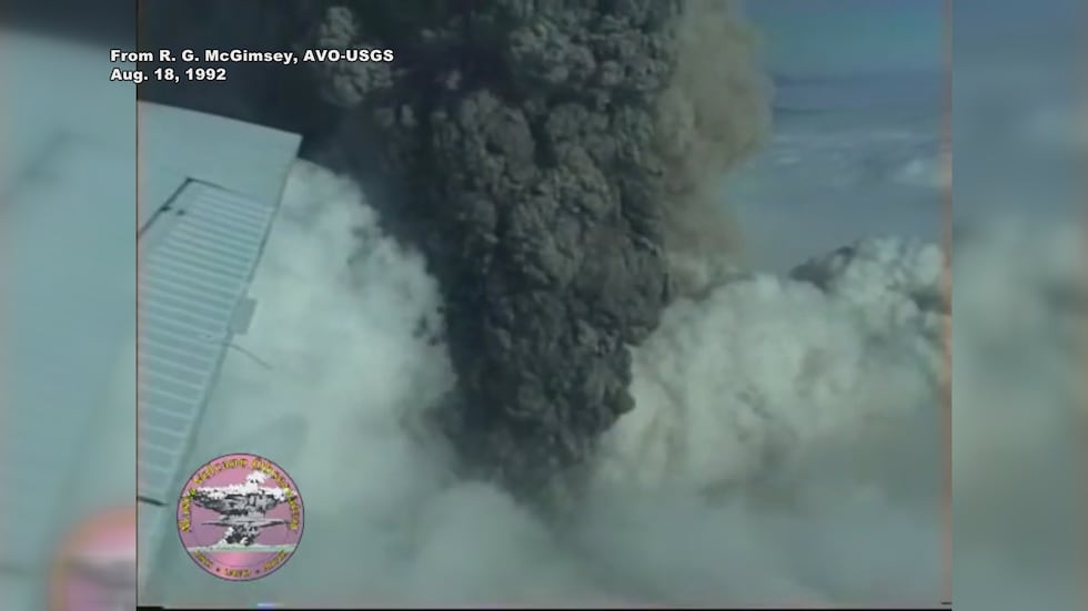 Mount Spurr ash plume, Aug. 18, 1992