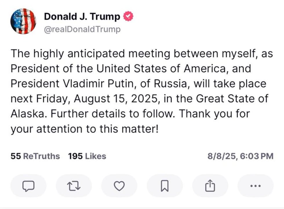 Donald Trump posted to his social media account that he plans to meet with Russia President...