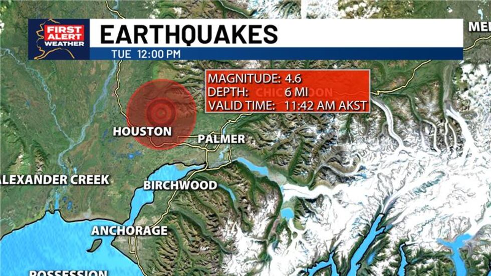 A moderate earthquake impacted Southcentral Alaska late Tuesday morning.