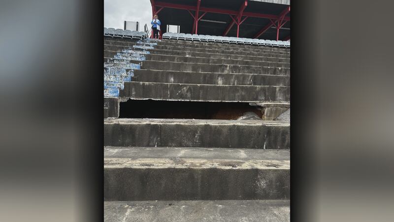 An open area believed to be a former moonshine cave was found under the grandstands at the...