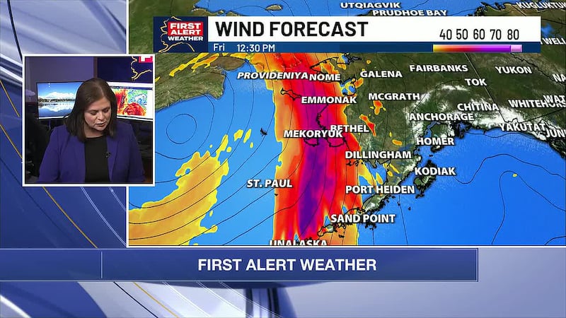 Strong Bering Sea storm hits Western Alaska Friday