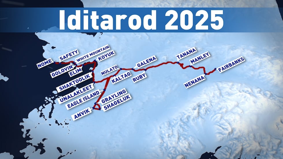 2025 Iditarod Route with Title this is used for the tile on CTV