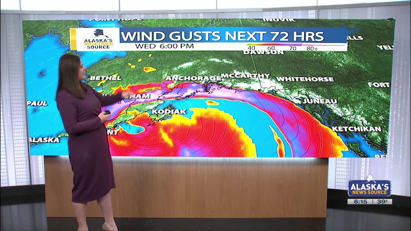 An incoming storm will deliver high winds, warmer air, and heavy rain to Southcentral...