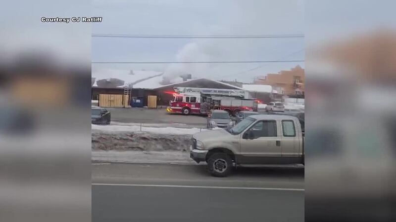 Video taken by CJ Ratliff shows a fire burning at Pike's Landing restaurant in Fairbanks on...