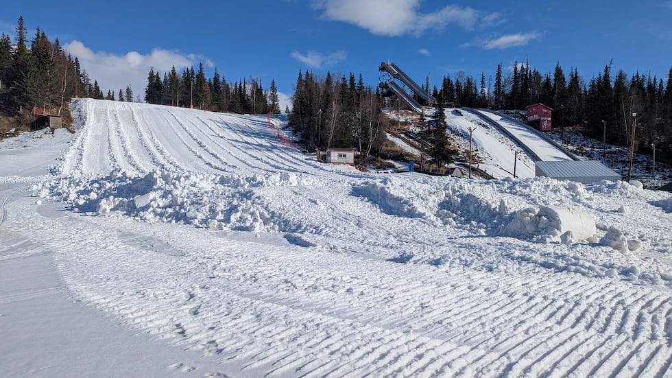 1st day of pond skim prep at hilltop ski area