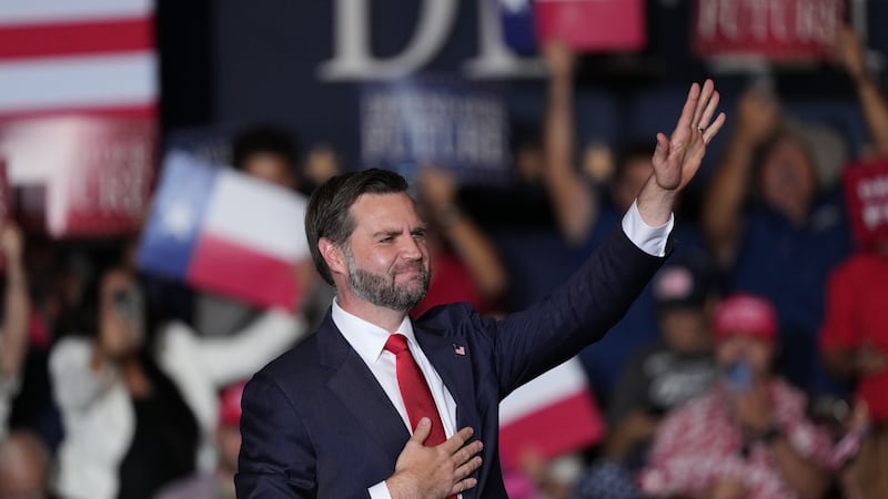 Vice President JD Vance attends a rally in Harlingen Texas, Wednesday, Sept. 30, 2026. (AP...