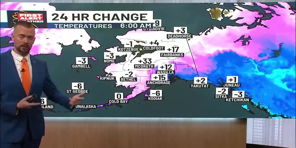 Alaska Raining Areas of rain and snow likely for Alaska, as warmer weather moves in