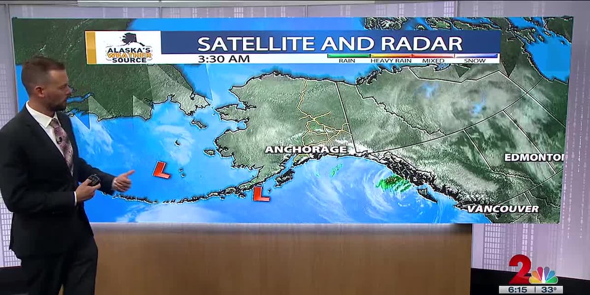 Alaska Raining Quiet across much of Alaska with rain continuing in Southeast