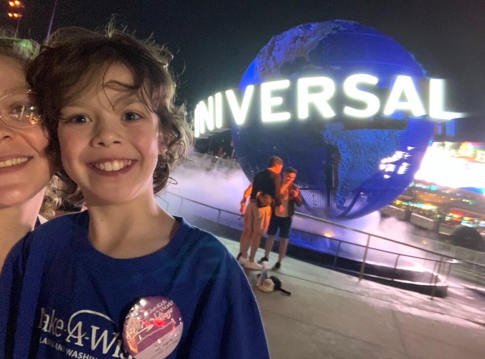 Kayden and his mom Elizabeth during his wish trip to Disney World.