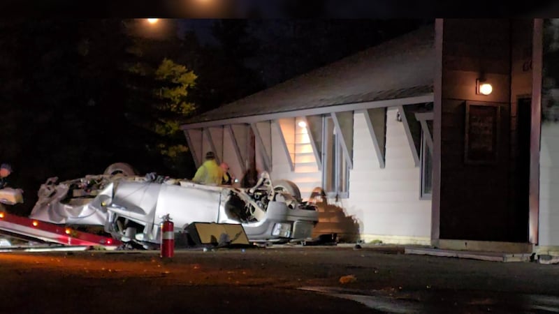 A vehicle traveling east on Dimond Boulevard struck the Dimond Boulevard Gospel Hall Wednesday...
