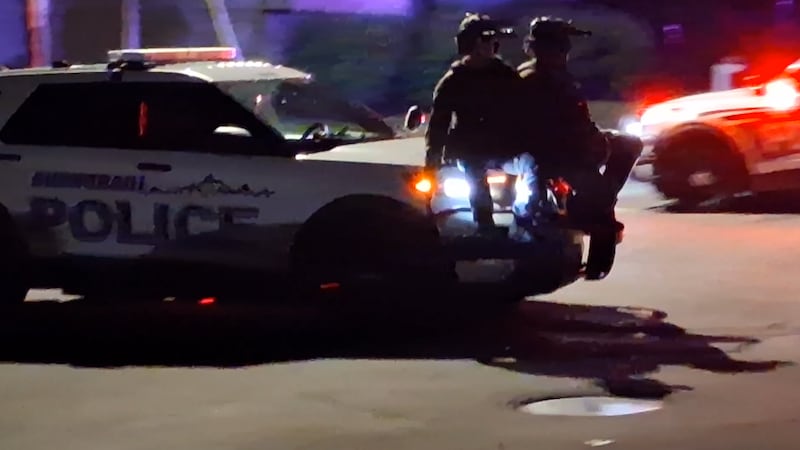 A photo from the scene of Sunday's OIS in east Anchorage