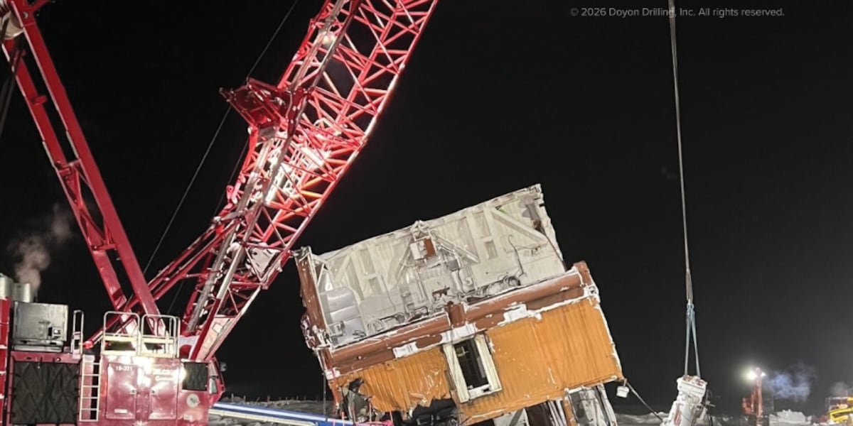 New photos show latest work on oil rig that collapsed on North Slope tundra