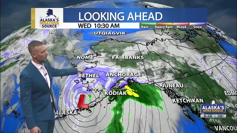 High winds return to Southcentral and the Alaska Range, with snow out west