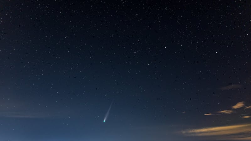 Nicholas Boris captured this shot of Comet Lemmon streaking in the night sky over Anchorage.