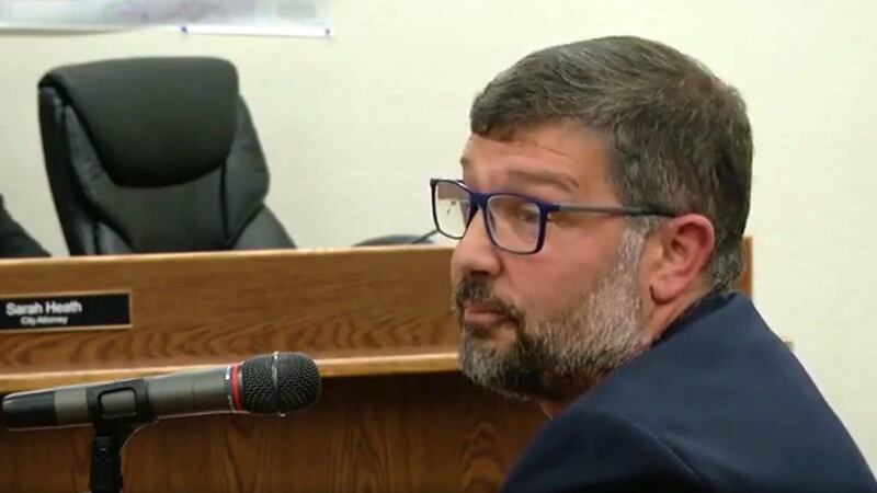 Palmer City Manager Stephen Jellie speaks to city council on Wednesday, Oct. 9, 2025.