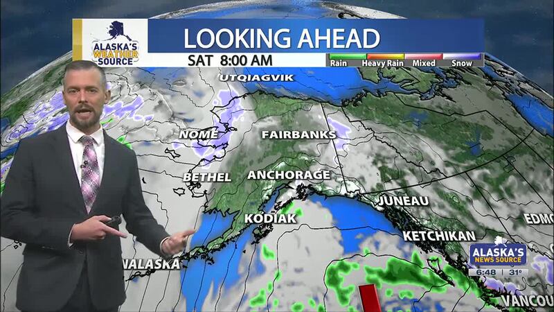 Weak front to bring light snow and freezing drizzle to parts of Western Alaska this weekend