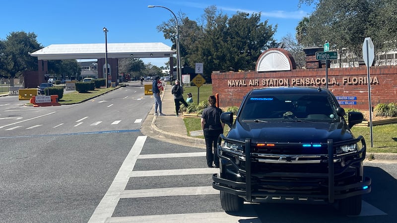 Gates to NAS Pensacola and Corry Station were closed Thursday, March 6, 2025, after law...
