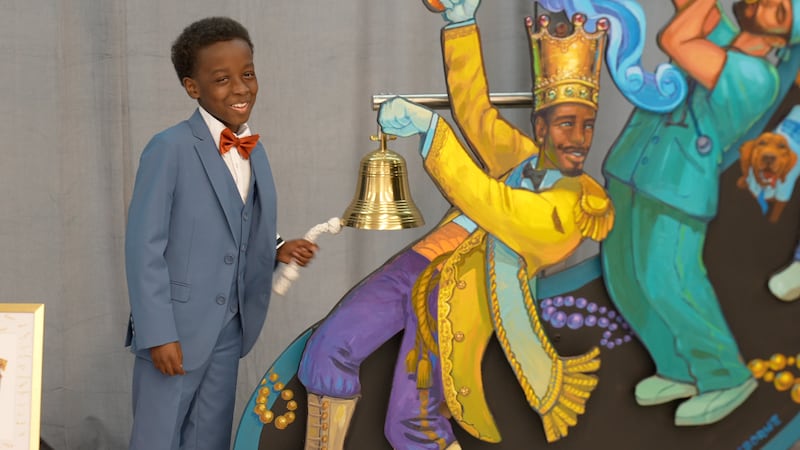 Peyton Stewart celebrates his "re-birthday" at Manning Family Children's Hospital in New Orleans.
