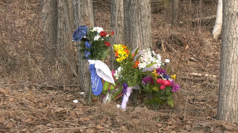 Flowers have been laid at the corner of Peger Road and Eagan Avenue.