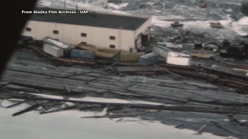 Damage in Seward, Alaska, after the 1964 earthquake (courtesy Alaska Film Archives/UAF)