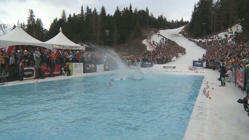 Alyeska Resort celebrated the end of the skiing season with some splashy skiing