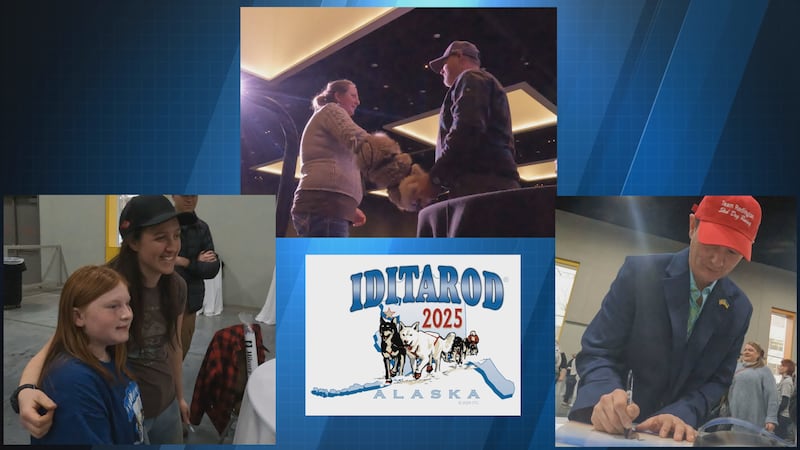 Iditarod mushers meet fans, draw bibs at annual banquet.
