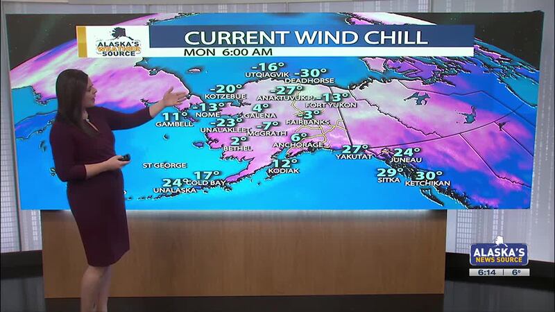 Wind gusts between 40 and 75 mph are expected across Southcentral Monday, dropping wind chill...