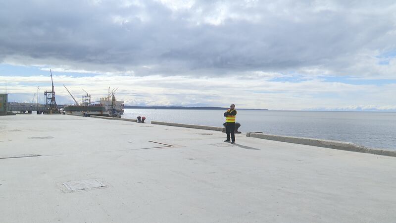 Port Director Steve Ribuffo stands on the dock at the Port of Alaska