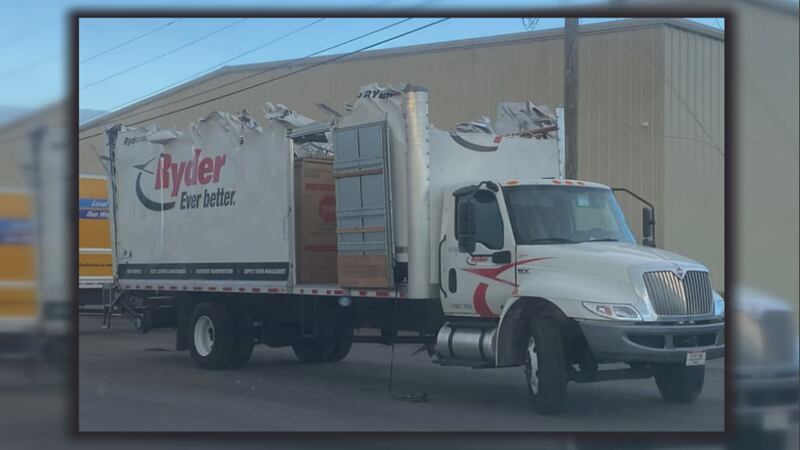 Ryder truck 'scrapes' its way through Bankhead Tunnel Tuesday morning