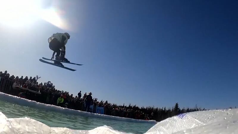 Hilltop Ski Area held its fourth annual Pond Skim Saturday amid sunny skies.