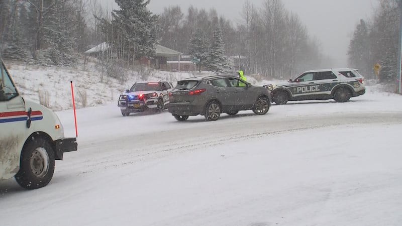 Icy road conditions in Anchorage