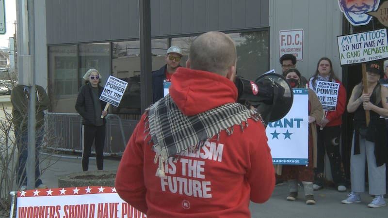 Anchorage protest in front of Dept. of Homeland Security