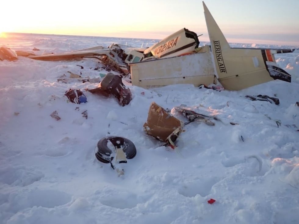 Photos from the NTSB show the wreckage of Bering Air flight 445 that crashed on Feb. 6, 2025.
