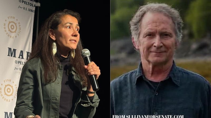 Mary Peltola and Dan J. Sullivan, both U.S. Senate candidates in Alaska.