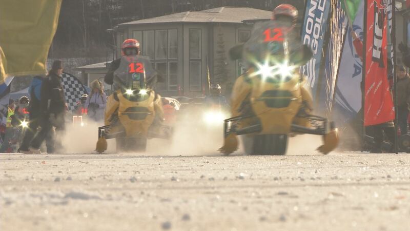 Christopher Collins and Douglas Wicken of Team 12 depart from the starting line in the 41st...