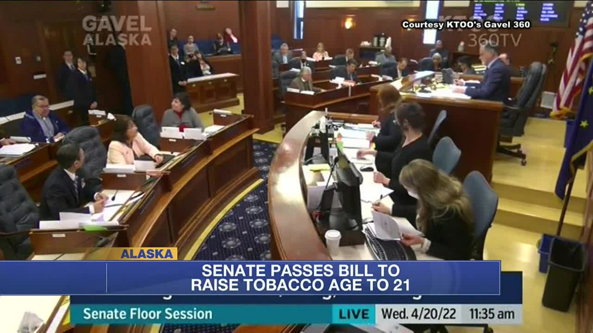 Alaska Senate passes bill to raise smoking, vaping age from 19 to 21 Alaska Senate passes bill to raise smoking, vaping age from 19 to 21