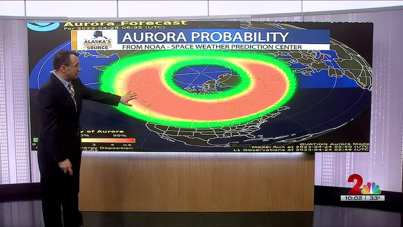Widespread aurora likely across Alaska late Sunday night and early Monday morning.