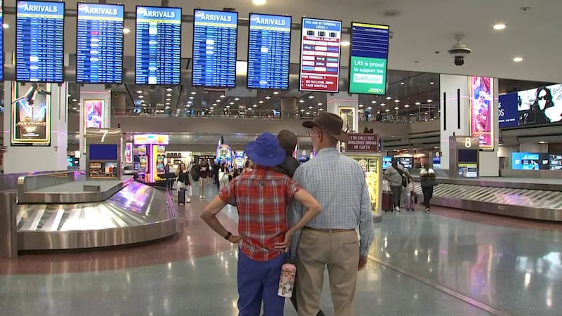 Hours-long flight delays due to staff shortages at Harry Reid