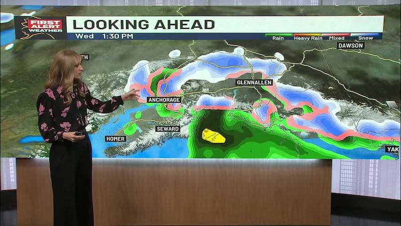 A rain/snow mix is ahead for parts of Southcentral with Interior snowfall on the way