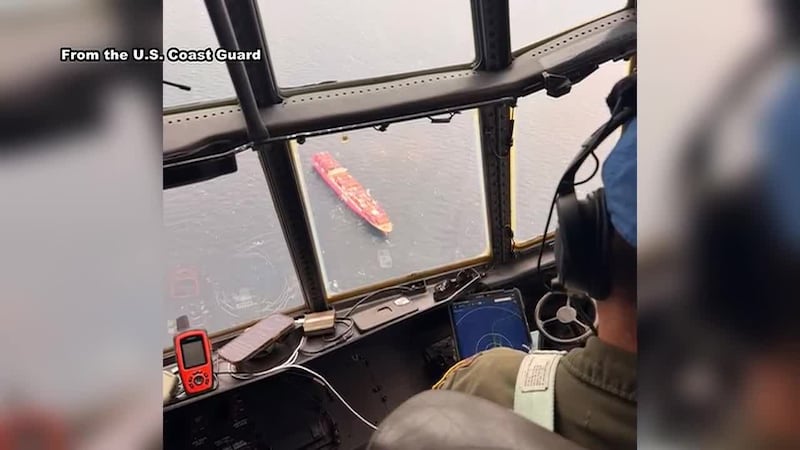 Photos from the U.S. Coast Guard of the medevac rescue south of Adak Wednesday