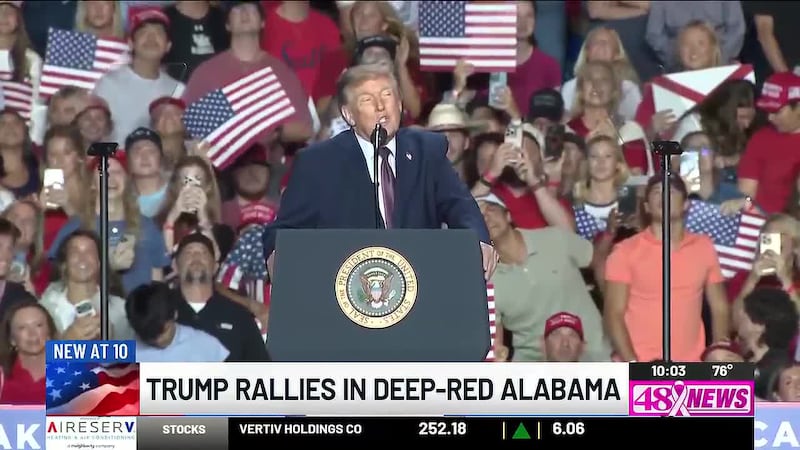President Donald Trump campaigned in Mobile on Friday for Republican candidates ahead of the...