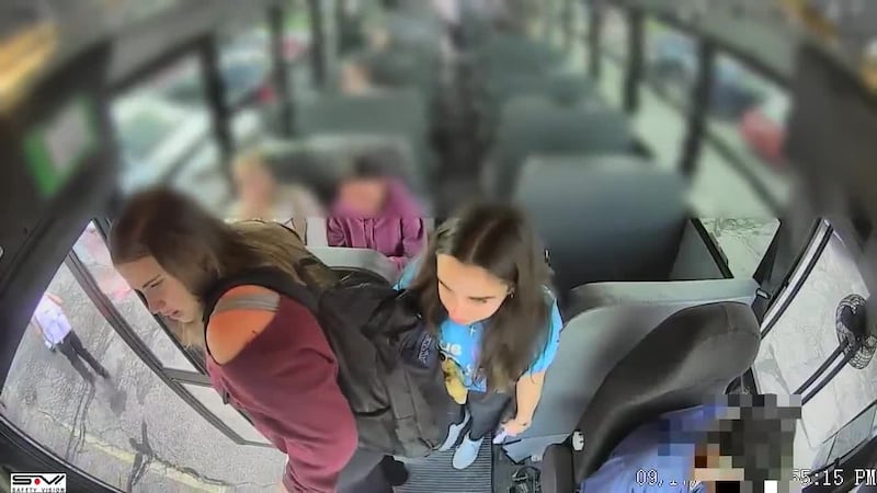 Students stopped a moving school bus after the driver had a medical emergency.