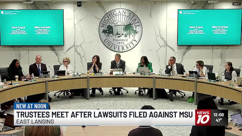 The Michigan State University Board of Trustees met Friday after trustees Rema Vassar and Mike...